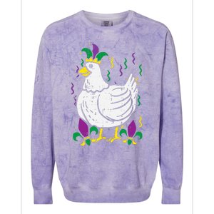 Mardi Gras Chicken Funny Outfit Farming Colorblast Crewneck Sweatshirt