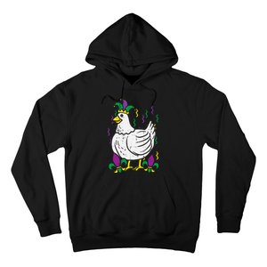 Mardi Gras Chicken Funny Outfit Farming Hoodie