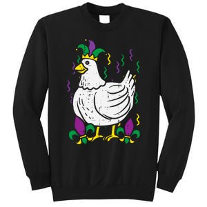 Mardi Gras Chicken Funny Outfit Farming Sweatshirt