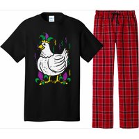 Mardi Gras Chicken Funny Outfit Farming Pajama Set