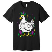 Mardi Gras Chicken Funny Outfit Farming Premium T-Shirt