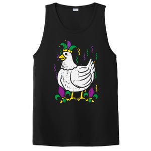 Mardi Gras Chicken Funny Outfit Farming PosiCharge Competitor Tank