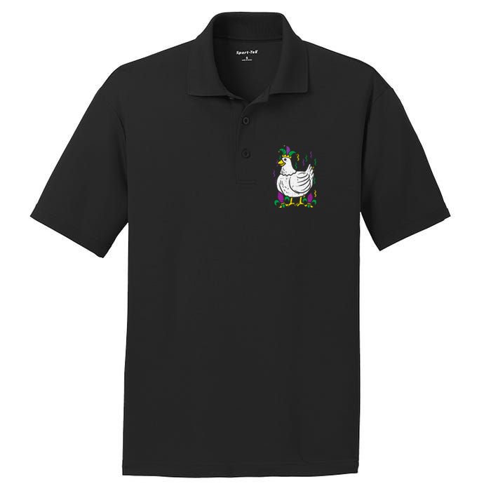 Mardi Gras Chicken Funny Outfit Farming PosiCharge RacerMesh Polo