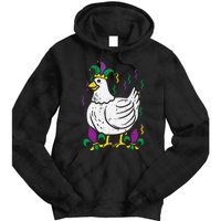 Mardi Gras Chicken Funny Outfit Farming Tie Dye Hoodie