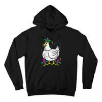 Mardi Gras Chicken Funny Outfit Farming Tall Hoodie