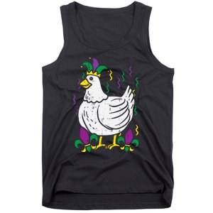 Mardi Gras Chicken Funny Outfit Farming Tank Top