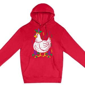 Mardi Gras Chicken Funny Outfit Farming Premium Pullover Hoodie