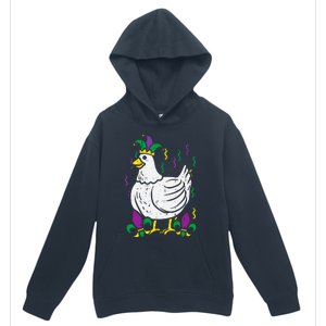 Mardi Gras Chicken Funny Outfit Farming Urban Pullover Hoodie