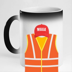 Maga Garbage Collector Vest For Trump Election Day 11oz Black Color Changing Mug