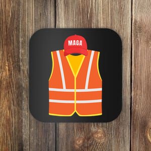 Maga Garbage Collector Vest For Trump Election Day Coaster