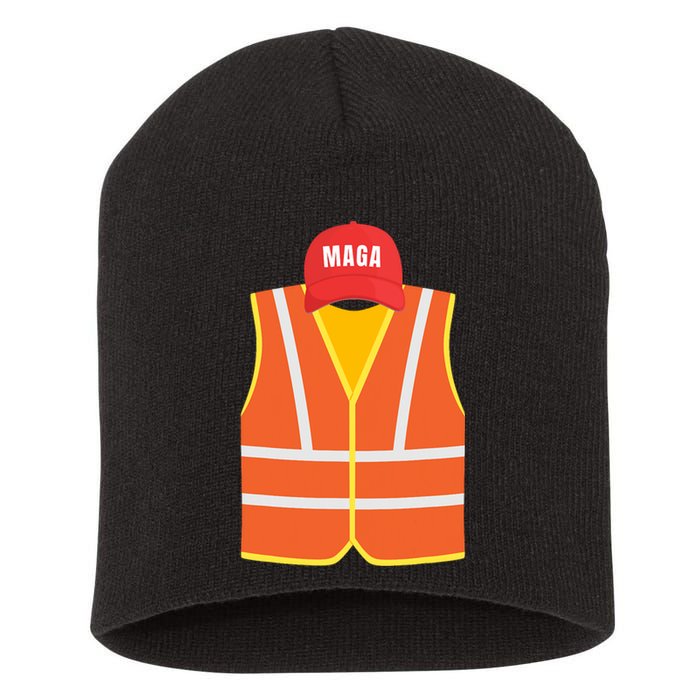 Maga Garbage Collector Vest For Trump Election Day Short Acrylic Beanie