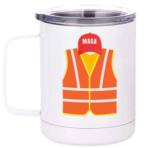 Maga Garbage Collector Vest For Trump Election Day 12 oz Stainless Steel Tumbler Cup