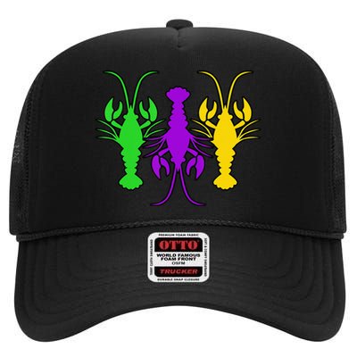 Mardi Gras Crawfish Mardi Gras funny festival High Crown Mesh Back Trucker Hat