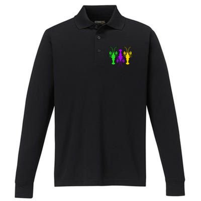 Mardi Gras Crawfish Mardi Gras funny festival Performance Long Sleeve Polo