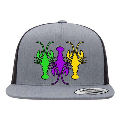 Mardi Gras Crawfish Mardi Gras funny festival Flat Bill Trucker Hat