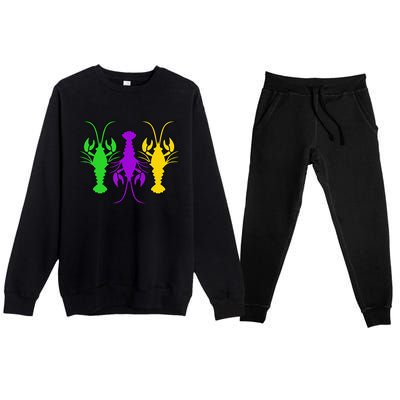 Mardi Gras Crawfish Mardi Gras funny festival Premium Crewneck Sweatsuit Set