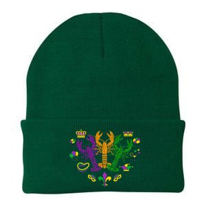 Mardi Gras Crawfish Happy Mardi Gras 2024 Matching Party Knit Cap Winter Beanie