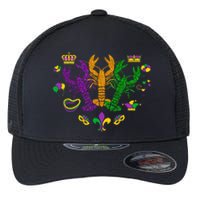 Mardi Gras Crawfish Happy Mardi Gras 2024 Matching Party Flexfit Unipanel Trucker Cap