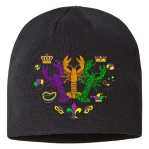 Mardi Gras Crawfish Happy Mardi Gras 2024 Matching Party Sustainable Beanie