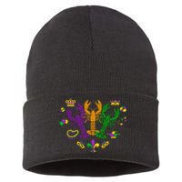 Mardi Gras Crawfish Happy Mardi Gras 2024 Matching Party Sustainable Knit Beanie