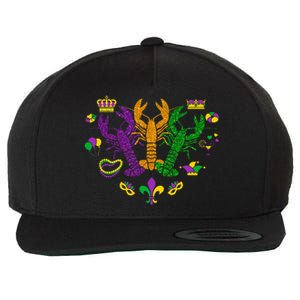 Mardi Gras Crawfish Happy Mardi Gras 2024 Matching Party Wool Snapback Cap