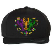 Mardi Gras Crawfish Happy Mardi Gras 2024 Matching Party Wool Snapback Cap