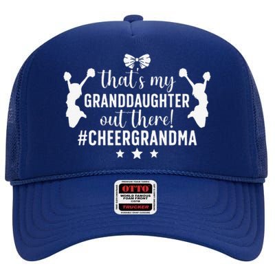 My Granddaughter Cheer Grandma Cheerleading Grandmother High Crown Mesh Back Trucker Hat