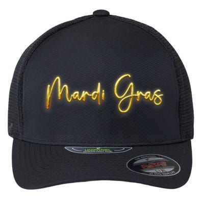 Mardi Gras Celebration Logo Flexfit Unipanel Trucker Cap