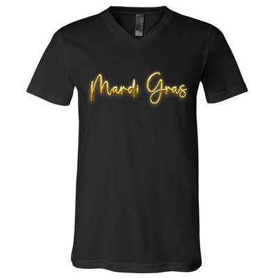 Mardi Gras Celebration Logo V-Neck T-Shirt