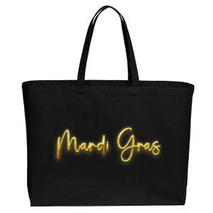 Mardi Gras Celebration Logo Cotton Canvas Jumbo Tote