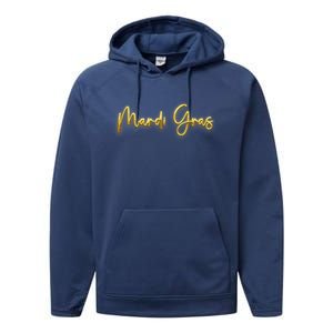 Mardi Gras Celebration Logo Performance Fleece Hoodie