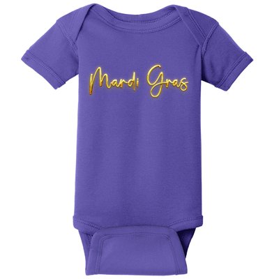 Mardi Gras Celebration Logo Baby Bodysuit