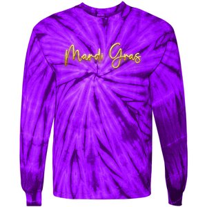 Mardi Gras Celebration Logo Tie-Dye Long Sleeve Shirt