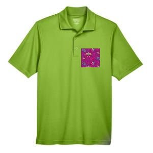 Mardi Gras Colorful Celebration Pattern Men's Origin Performance Pique Polo