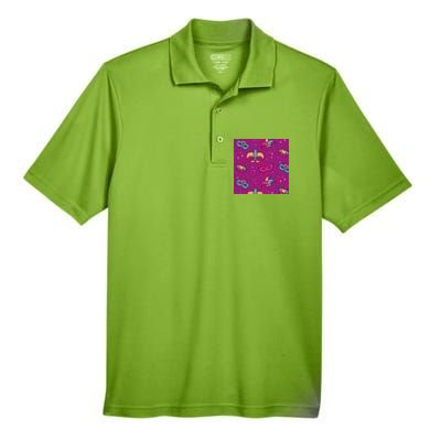 Mardi Gras Colorful Celebration Pattern Men's Origin Performance Piqué Polo