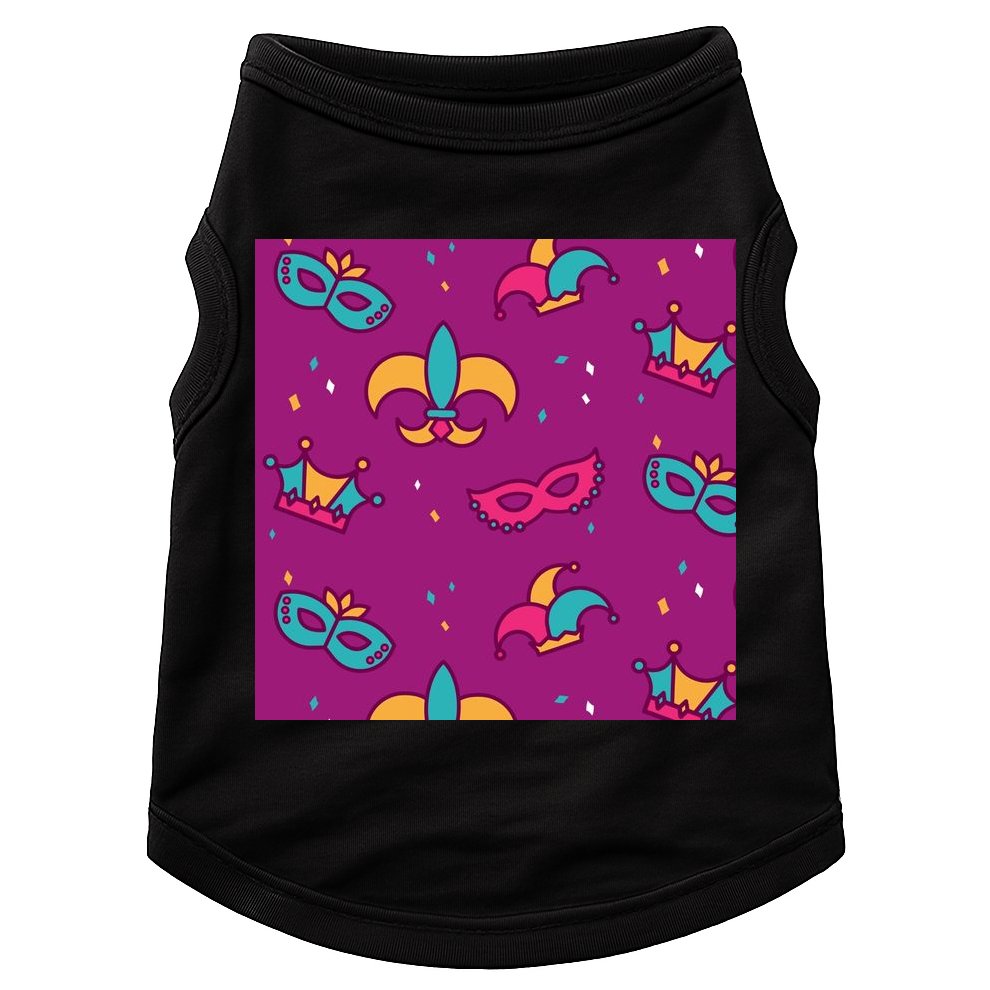 Mardi Gras Colorful Celebration Pattern Doggie Tank
