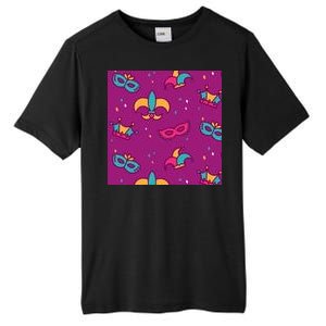 Mardi Gras Colorful Celebration Pattern Tall Fusion ChromaSoft Performance T-Shirt