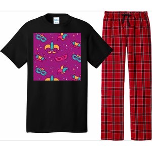 Mardi Gras Colorful Celebration Pattern Pajama Set