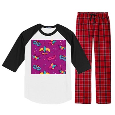 Mardi Gras Colorful Celebration Pattern Raglan Sleeve Pajama Set