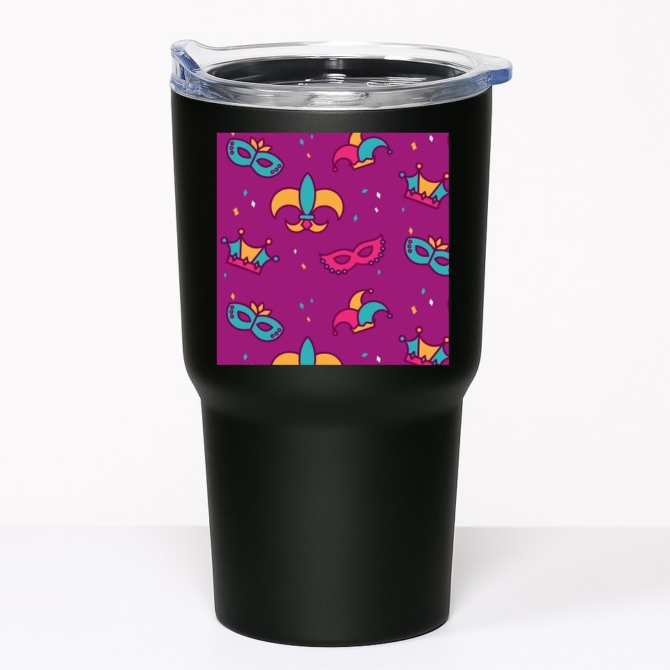 Mardi Gras Colorful Celebration Pattern Tumbler