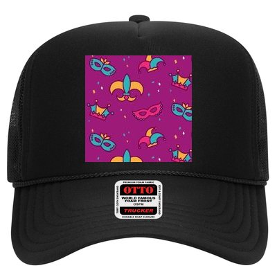 Mardi Gras Colorful Celebration Pattern Trucker Hat