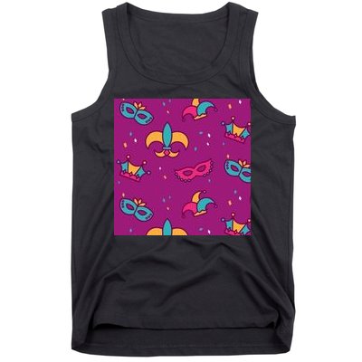 Mardi Gras Colorful Celebration Pattern Tank Top