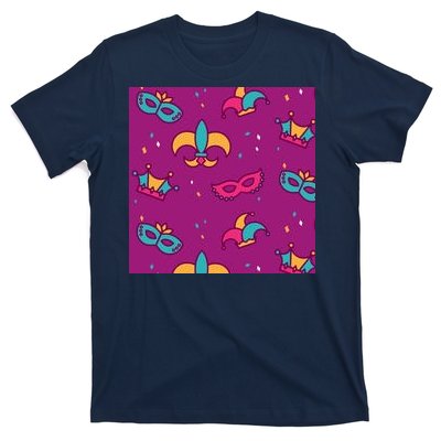 Mardi Gras Colorful Celebration Pattern T-Shirt