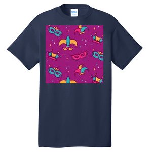 Mardi Gras Colorful Celebration Pattern Tall T-Shirt