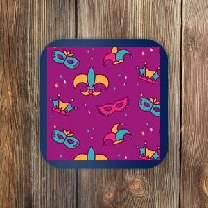 Mardi Gras Colorful Celebration Pattern Coaster