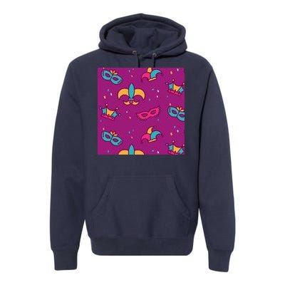 Mardi Gras Colorful Celebration Pattern Premium Hoodie