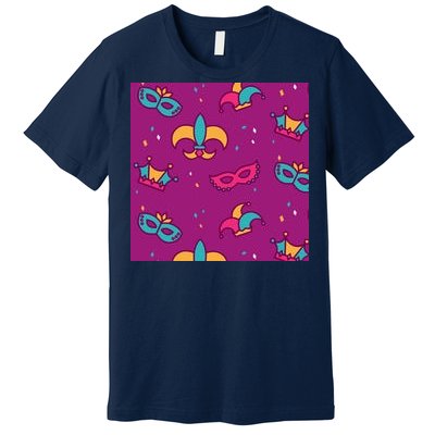 Mardi Gras Colorful Celebration Pattern Premium T-Shirt