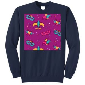 Mardi Gras Colorful Celebration Pattern Tall Sweatshirt