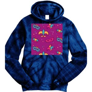 Mardi Gras Colorful Celebration Pattern Tie Dye Hoodie