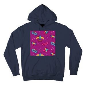 Mardi Gras Colorful Celebration Pattern Tall Hoodie